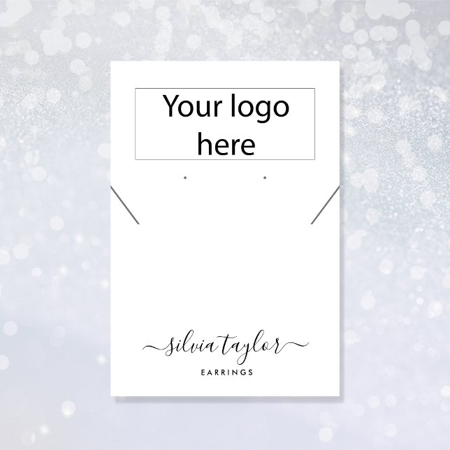 De Visite Votre logo bijoux collier d'oreille carte d'affich (Add your logo to this simple and minimalist design)