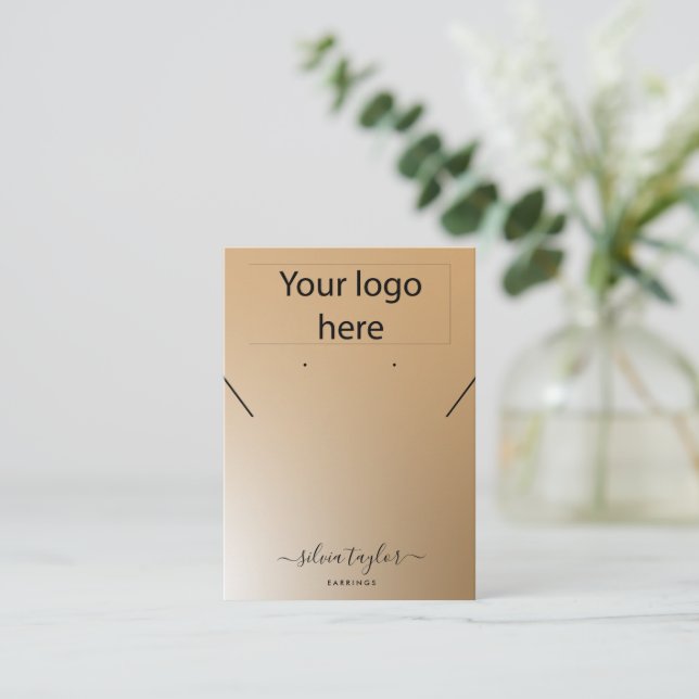 De Visite Votre logo bijoux collier d'oreille carte d'affich (Debout devant)