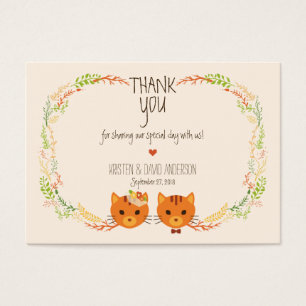 De Visite Whimsical Forest Cats Cream Tags / Cartes