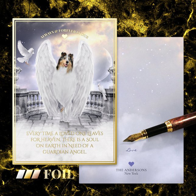 De Vœux En Aluminium Blue Merle Collie Angel - Carte d'huile pour anima (Créateur téléchargé)