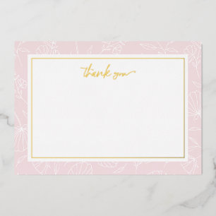 De Vœux En Aluminium Carte à billets à Merci floral blanc délicat