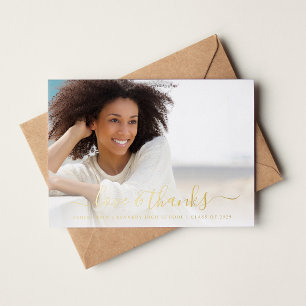 De Vœux En Aluminium Carte à huile Love and Thanks Graduation Photo Ove