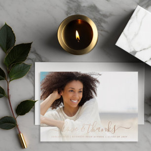 De Vœux En Aluminium Carte à huile Love and Thanks Graduation Photo Ove