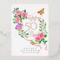 Carte à paillettes annuelle ruban rose pour annive
