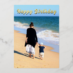 De Vœux En Aluminium Carte d'anniversaire personnalisée avec photo