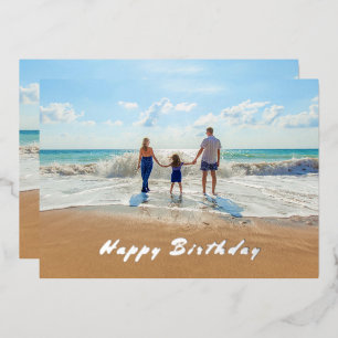 De Vœux En Aluminium Carte d'anniversaire personnalisée avec photo et f