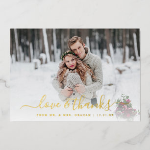 De Vœux En Aluminium Carte Foil Love and Thanks Mariage Photo Overlay