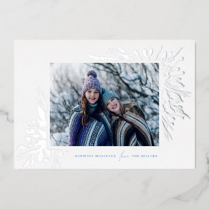 De Vœux En Aluminium Carte Foil Photo Silver Winter Wonderland