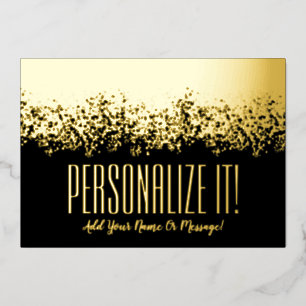 De Vœux En Aluminium Carte Frontale Glity Black Avec Huile D'Or