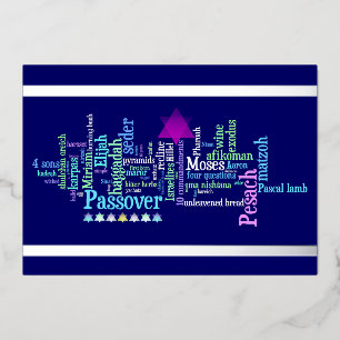 De Vœux En Aluminium Carte Pesach Words
