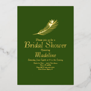 De Vœux En Aluminium Carte Pressée Mariage feuille or Palm