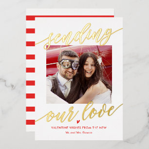 De Vœux En Aluminium Envoi d'amour Foil Saint Valentin Carte photo