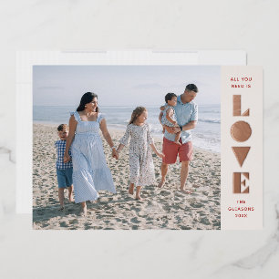 De Vœux En Aluminium Foil Geo Love Valentine's Day Carte photo - Rouge