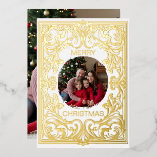 De Vœux En Aluminium Joyeux Noël Carte Modèle Art Nouveau modifiable