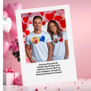De Vœux En Aluminium Love Heart Couple Photo Message Valentines Carte