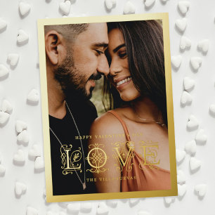 De Vœux En Aluminium Ornate Flourish Love Foil Carte Saint Valentin