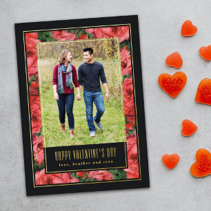 De Vœux En Aluminium Rose à huile Frame Valentine's Day Carte photo - N