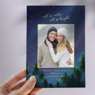 De Vœux En Aluminium Tout est calme - Starry Sky Foil Carte photo vacan