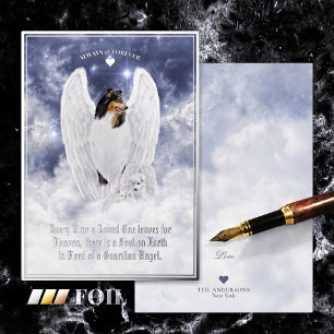 De Vœux En Aluminium Tri Collie Angel & Cherub - Carte d'huile pour ani