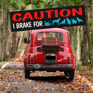 De Voiture Attention, je freine pour (animaux), autocollant