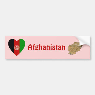 De Voiture Autocollant Afghanistan Drapeau Cœur + Carte