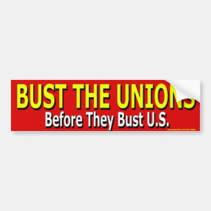 De Voiture autocollant anti-démocrate "Bust The Unions"
