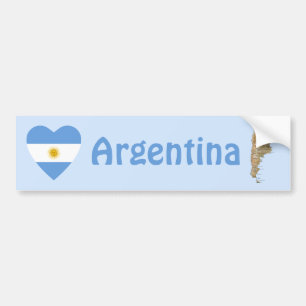 De Voiture Autocollant Argentina Drapeau Cœur + Carte