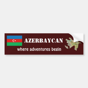 De Voiture Autocollant Azerbaïdjan Drapeau + Carte