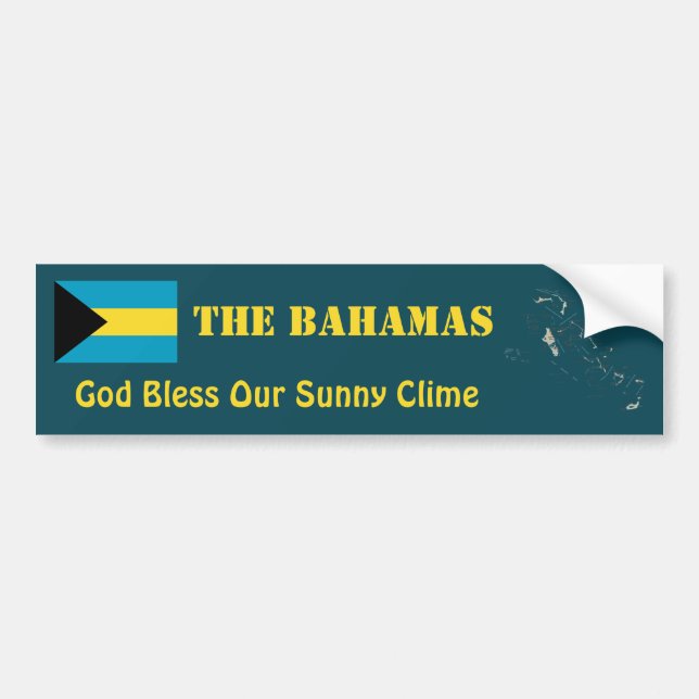De Voiture Autocollant Bahamas Drapeau + Carte (Devant)