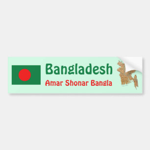 De Voiture Autocollant Bangladesh Drapeau + Carte