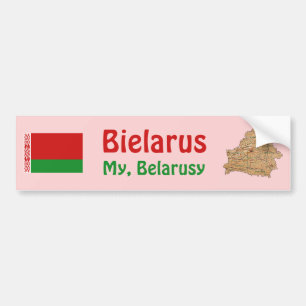 De Voiture Autocollant Belarus Drapeau et Carte