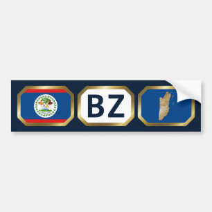 De Voiture Autocollant Belize Drapeau Carte Code