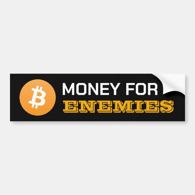 De Voiture Autocollant Bitcoin Argent Pour Ennemis (Devant)