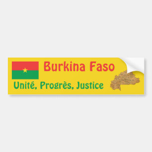 De Voiture Autocollant Burkina Faso Drapeau + Carte