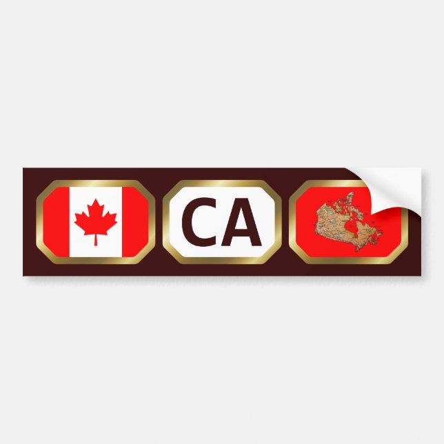 De Voiture Autocollant Canada Drapeau Carte Code (Devant)