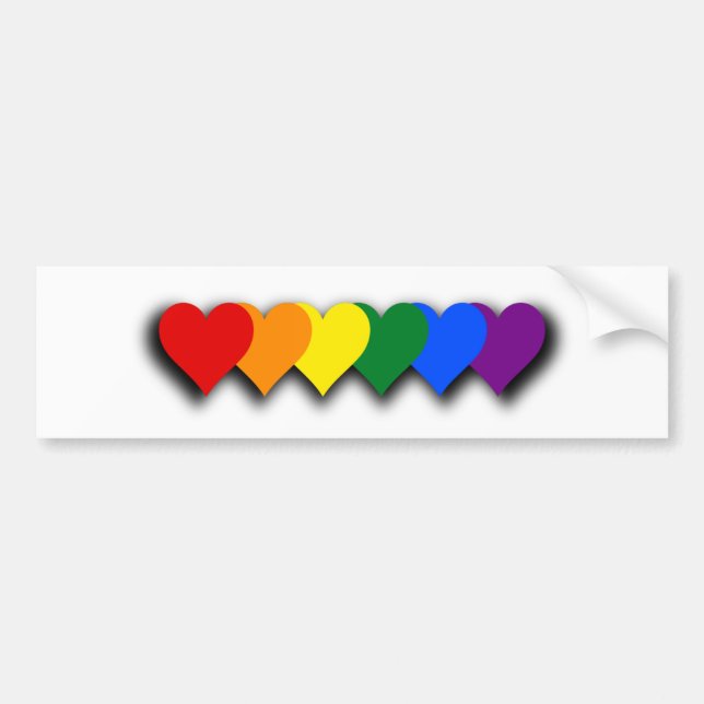 De Voiture Autocollant coeurs fièrement LGBT (Devant)