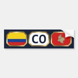 De Voiture Autocollant Colombie Drapeau Carte Code