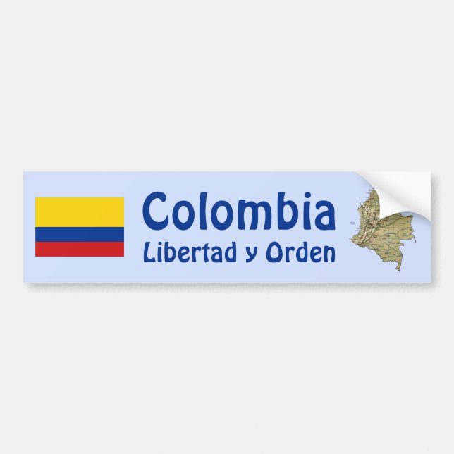 De Voiture Autocollant Colombie Drapeau et Carte (Devant)