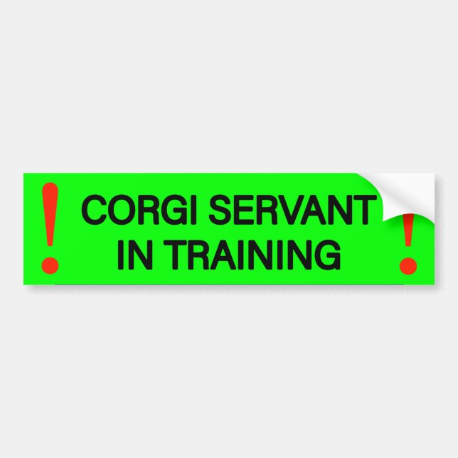 De Voiture Autocollant d'avertissement serviteur Corgi (Devant)