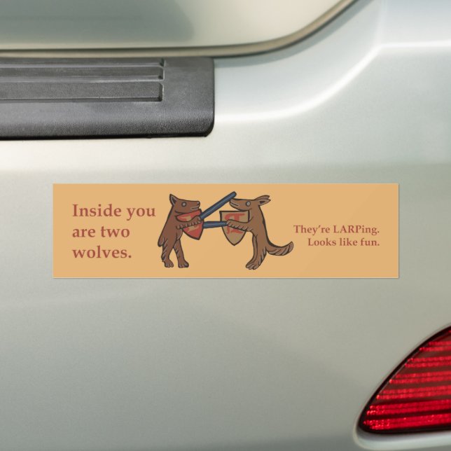 De Voiture Autocollant deux loups médiévaux (En voiture)