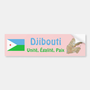 De Voiture Autocollant Djibouti Drapeau + Carte