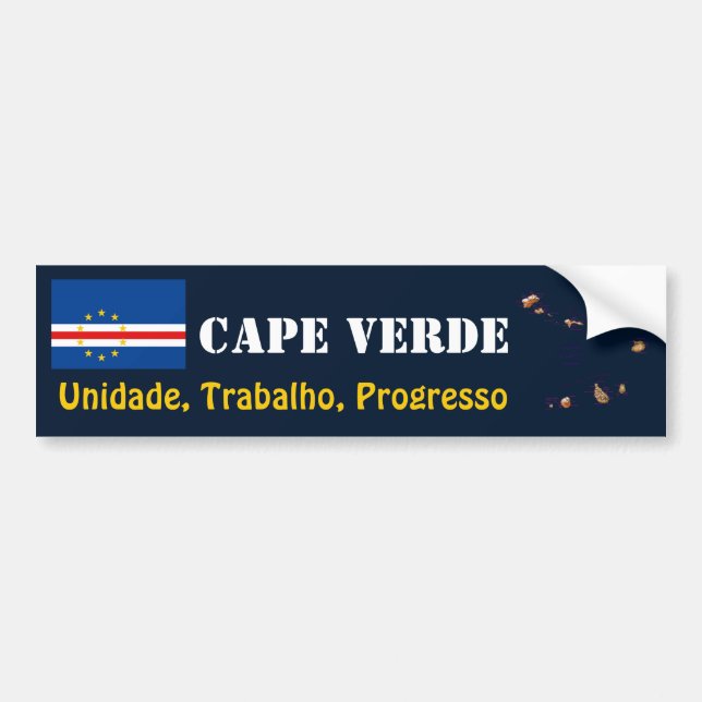 De Voiture Autocollant Drapeau + Carte du Cap-Vert (Devant)