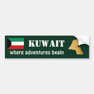 De Voiture Autocollant Drapeau + Carte du Koweït