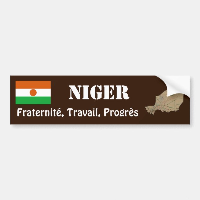 De Voiture Autocollant Drapeau + Carte du Niger (Devant)