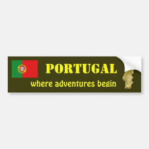 De Voiture Autocollant Drapeau + Carte du Portugal