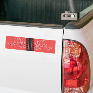 De Voiture Autocollant floral rouge Décalcomanie esthétique