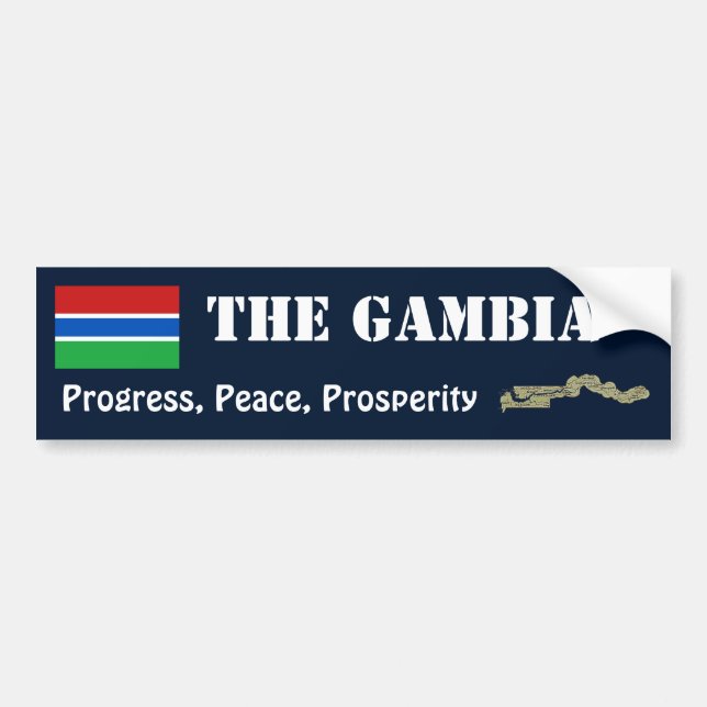 De Voiture Autocollant Gambia Drapeau + Carte (Devant)