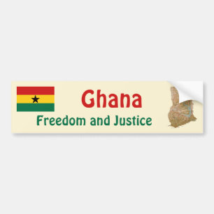 De Voiture Autocollant Ghana Drapeau + Carte