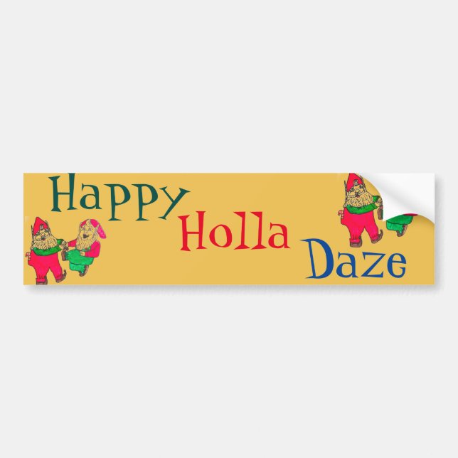 De Voiture autocollant HAPPY HOLLA DAZE (Devant)