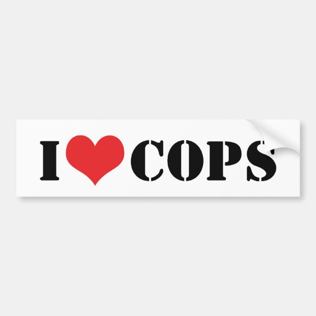 De Voiture Autocollant I Love Cops (Devant)